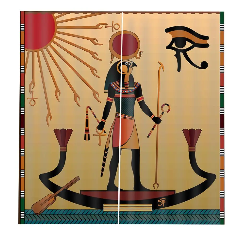 

Classical Home Decor 3D Curtain Egyptian Ancient Historical Characters Digital print Blackout Drapes Customizable any size