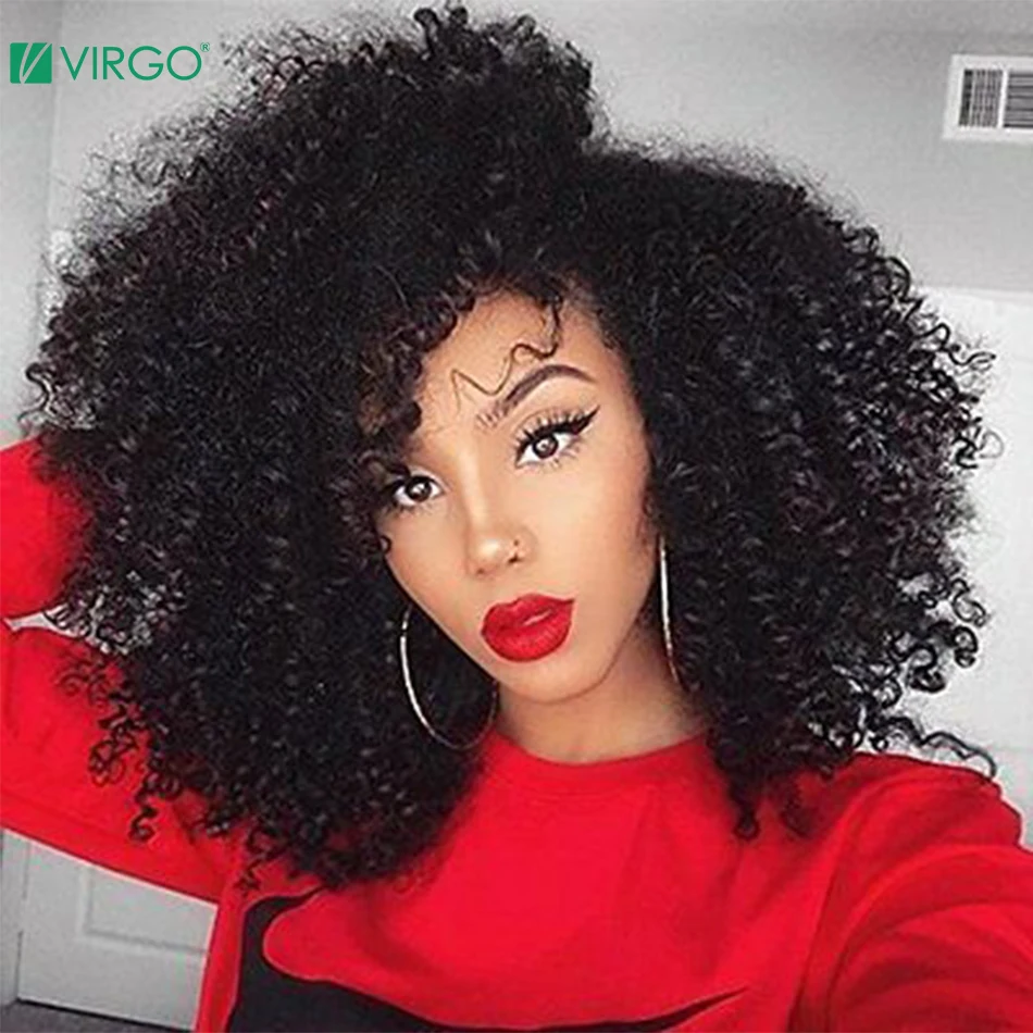 Парик Virgo 13X4 парик стрижка вьющиеся волосы тупой афро кудрявые спереди
