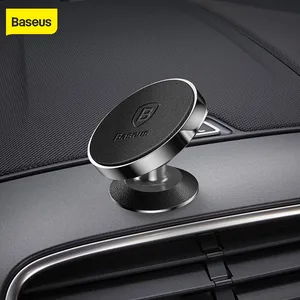baseus genuine leather car phone holder for iphone x samsung s9 universal 360degree magnetic air outlet holder for phone in car free global shipping