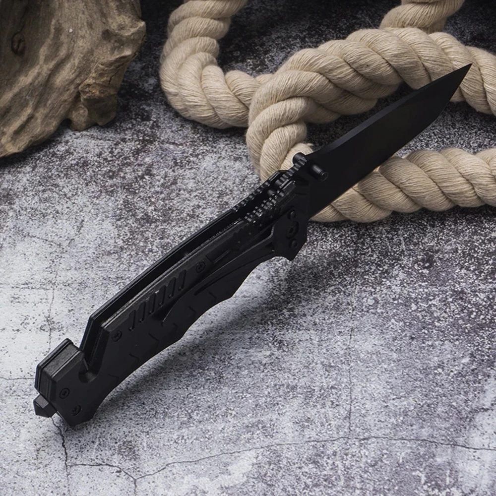 DuoClang самооборона черный карманный складной нож из нержавеющей стали для