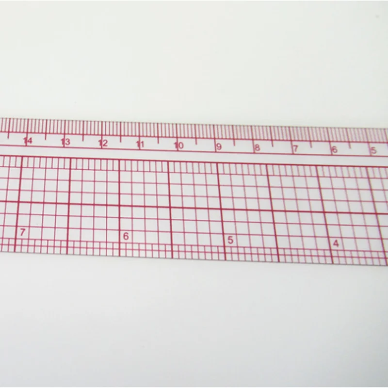 Красный 90 градусов одежда игральная линейка пластиковая резка процесс масштаб