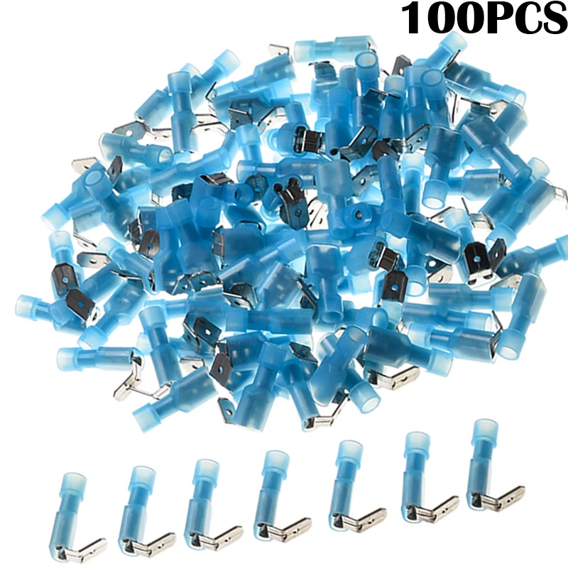 

100pcs YT Nylon Wire Connectors Insulated Waterproof Piggy Back Humpback Spade Terminals Kit Cable Electrical Crimp Terminal