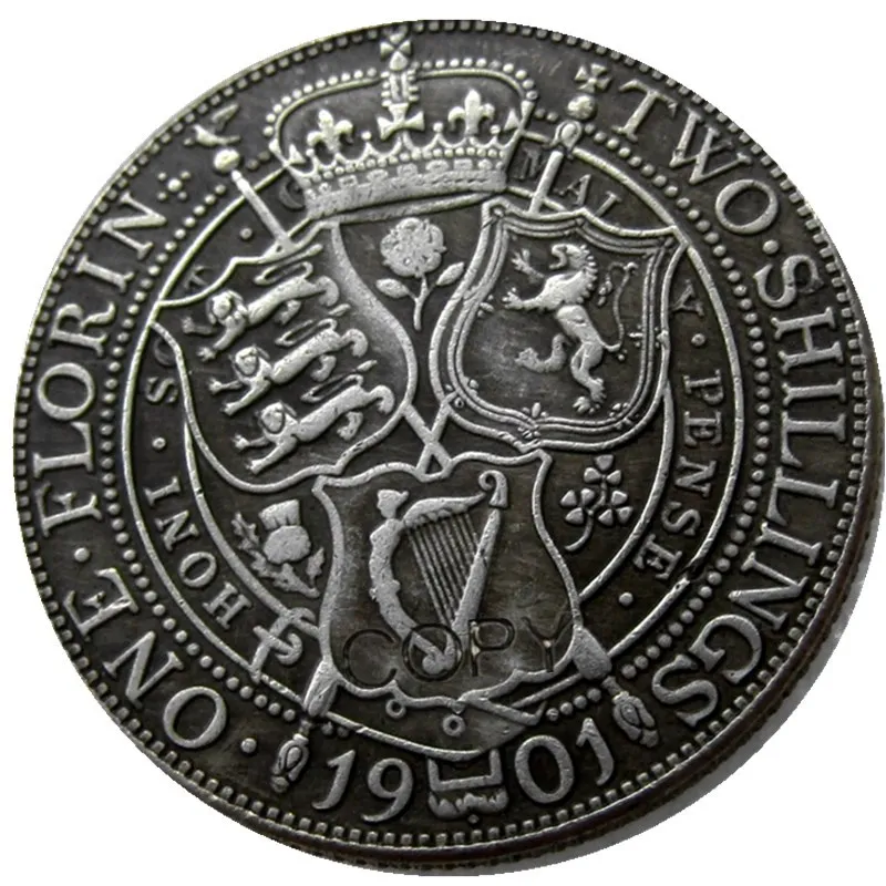 (1893 1901) 9 шт. даты для выбора королевы Виктории Великобритании серебра 1 Флорин