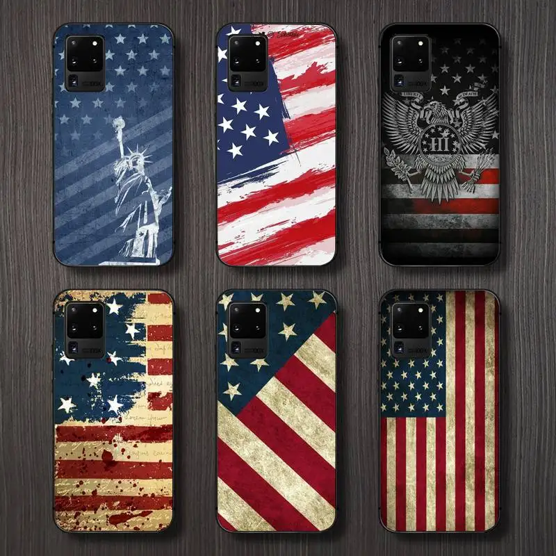 Модный дизайнерский чехол с американским флагом для телефона Samsung galaxy A S note 10 7 8 9 20