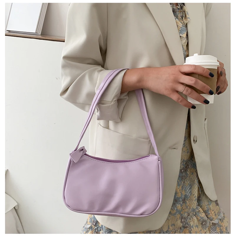 

Модные дизайнерские маленькие сумочки багет, женские сумки через плечо из мягкой искусственной кожи в подмышках, Женские винтажные простые...