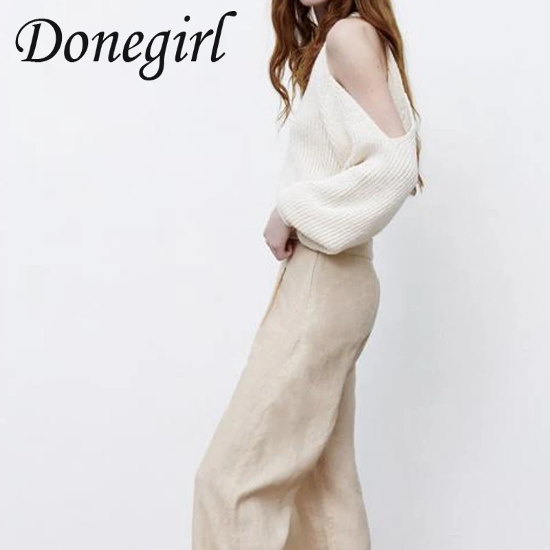 

Женский вязаный пуловер с открытыми плечами, однотонный свободный свитер с длинным рукавом, весна-осень 2021