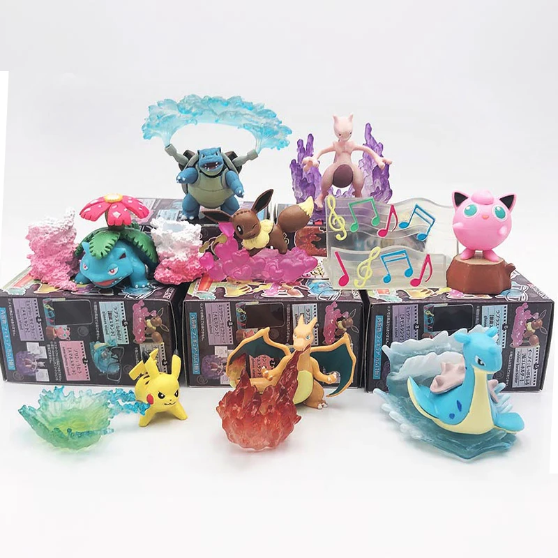 TAKARA TOMY 8 шт./компл. Покемон карманные монстры Пикачу Артикуно Eevee фигурка кукла-эльф сцены игрушки Фигурки детей Подарки