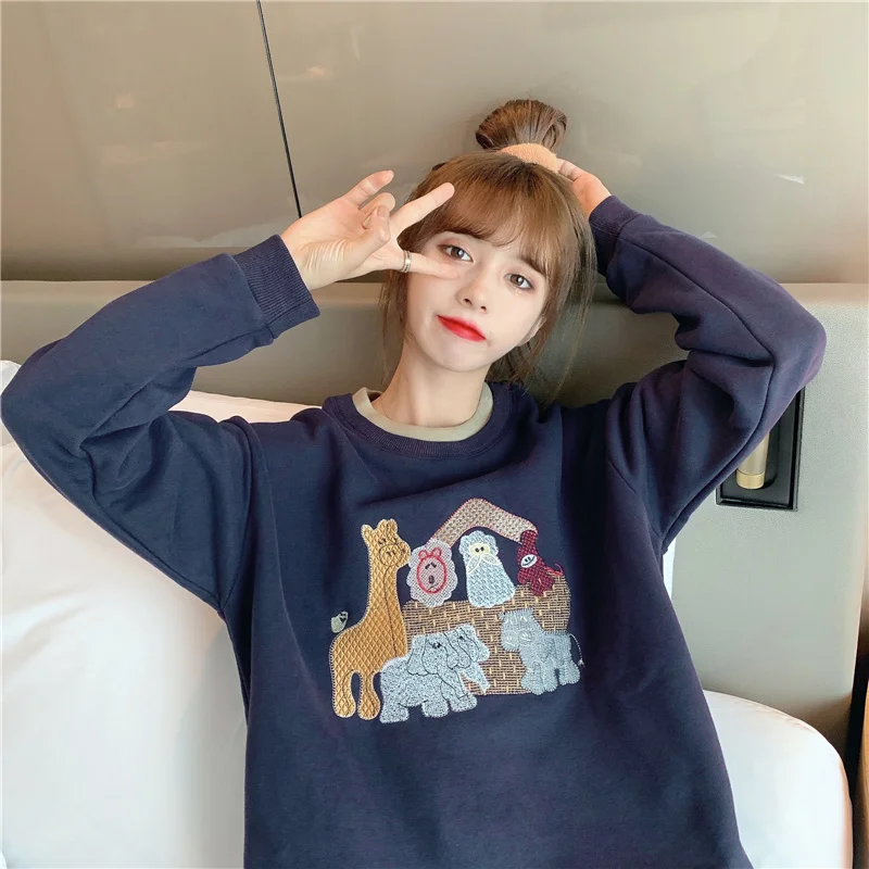 

Design Sense Niche Thin Long-Sleeved Sweater Women's Ins Trendy Spring and Autumn Korean Loose BF Lazy Hong Kong Style