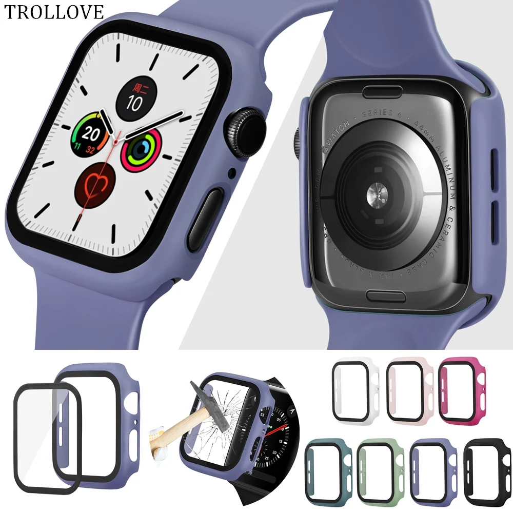 Чехол для Apple Watch 4 5 3 2 1 iwatch Band 42 мм 38 44 40 защитная пленка экрана из поликарбоната и