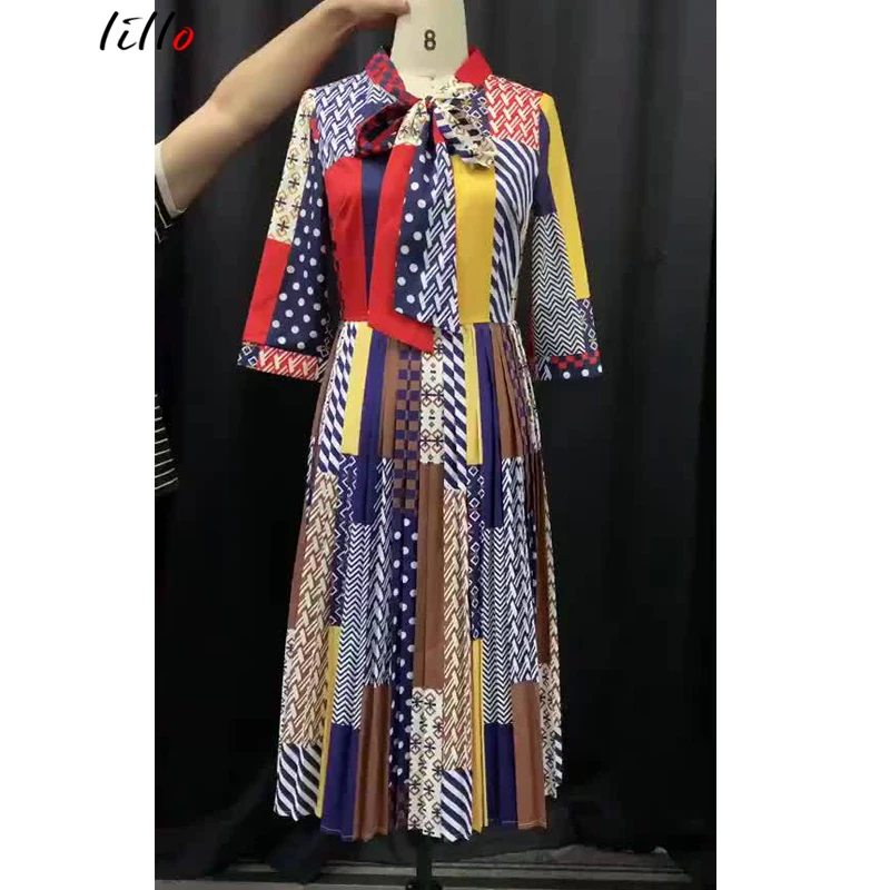 

African Clothing Hot Sale Women's Unique Printed Draped Plus Size Dress Party Office Women's Printed Long Dress A-line Color Blo