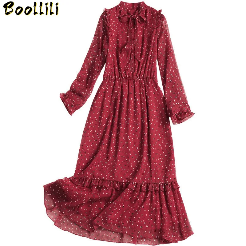 

for Spring Dress Women Maxi Dress Long Sleeve Dresses Fashion Korean lace Chiffon Floral Dresses Elegant Ladies Vestidos