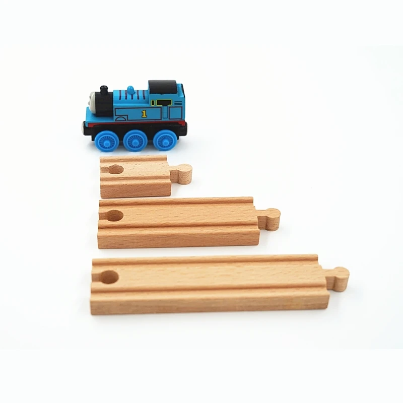 Деревянный поезд трек компоненты бук поезд трек набор детей поезд игрушки подарки аксессуары совместим с Томасом и друзьями