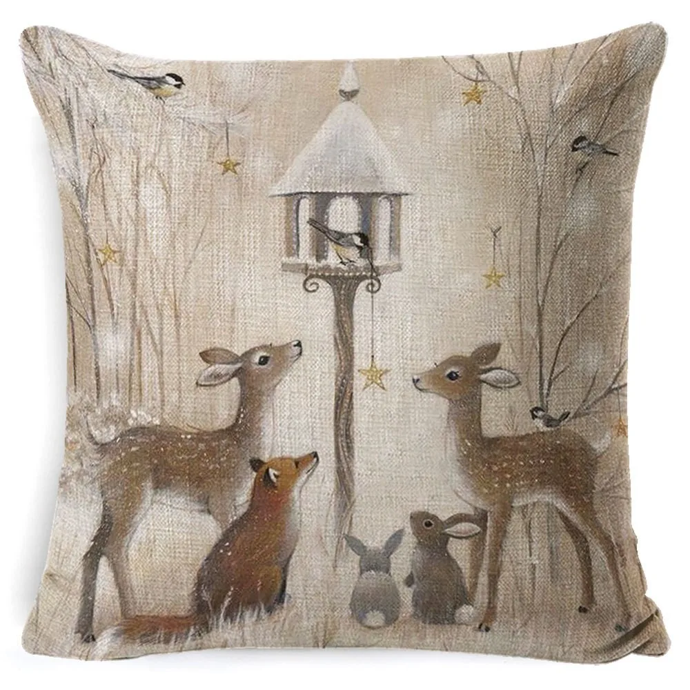 45 * 45cm Christmas Deer Pillow Cases Bed Home Gifts Rabbit Sofa Waist Cushion Cover Textile Decoration для до | Дом и сад