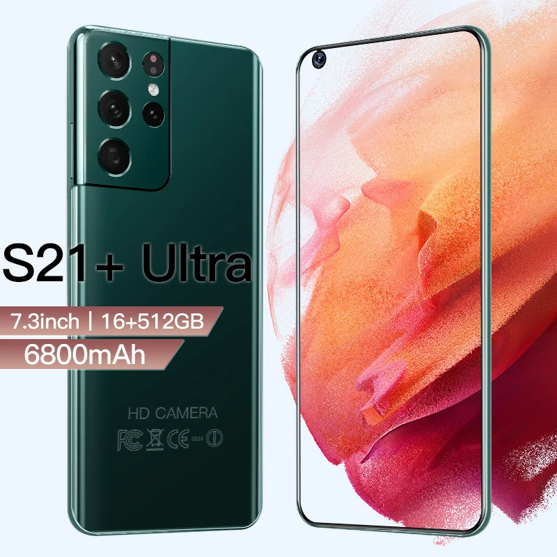 

Version Galay S21+ Ultra 5G 7.3 Inch Smartphone 6800mAh 24MP+48MP Cellphones 12GB+512GB Unlock Mobile Phones Global Version