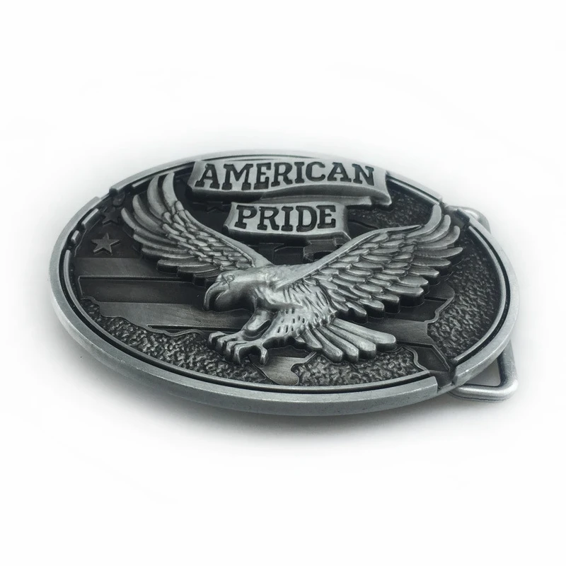 Мужская металлическая винтажная Серебряная Пряжка ремня в виде орла овальные