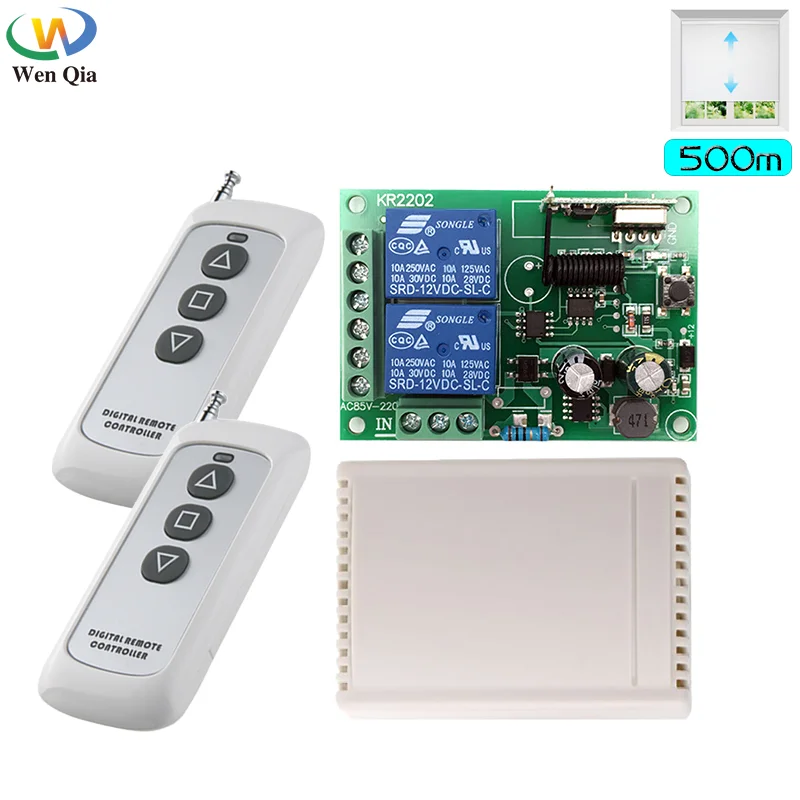 

433MHz Universal Wireless Remote Control AC110V 220V 2CH rf Relay Receiver and On off Transmitter For Gate Garage door