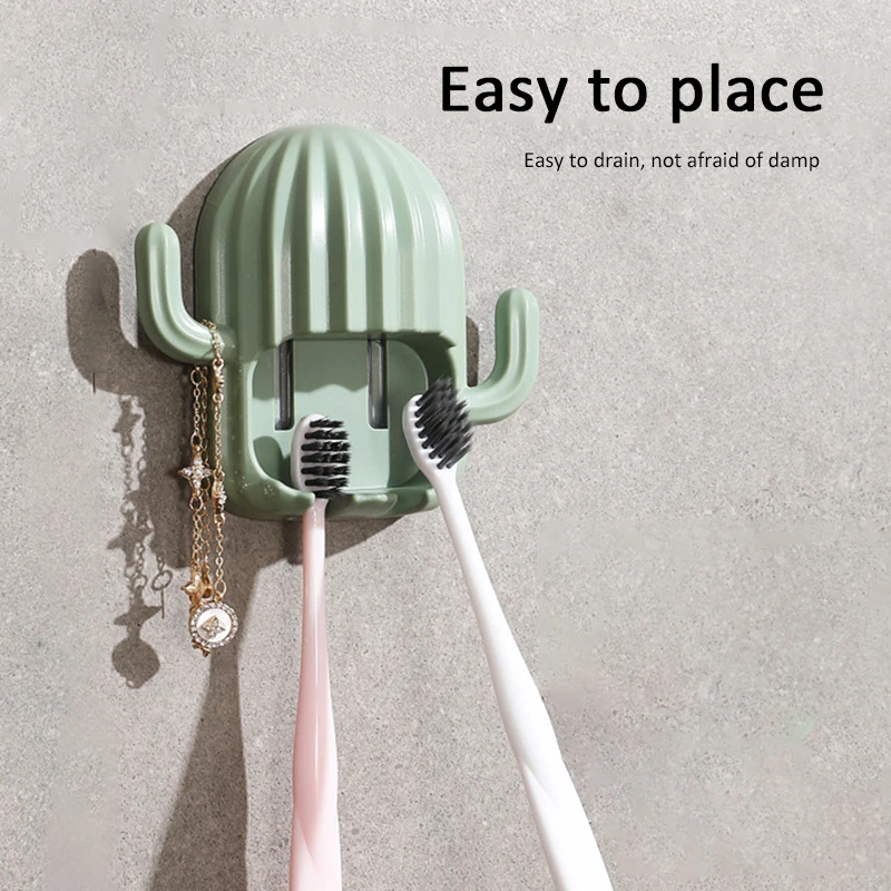 Кактус на присоске для хранения зубных милые перфорация Многофункциональный