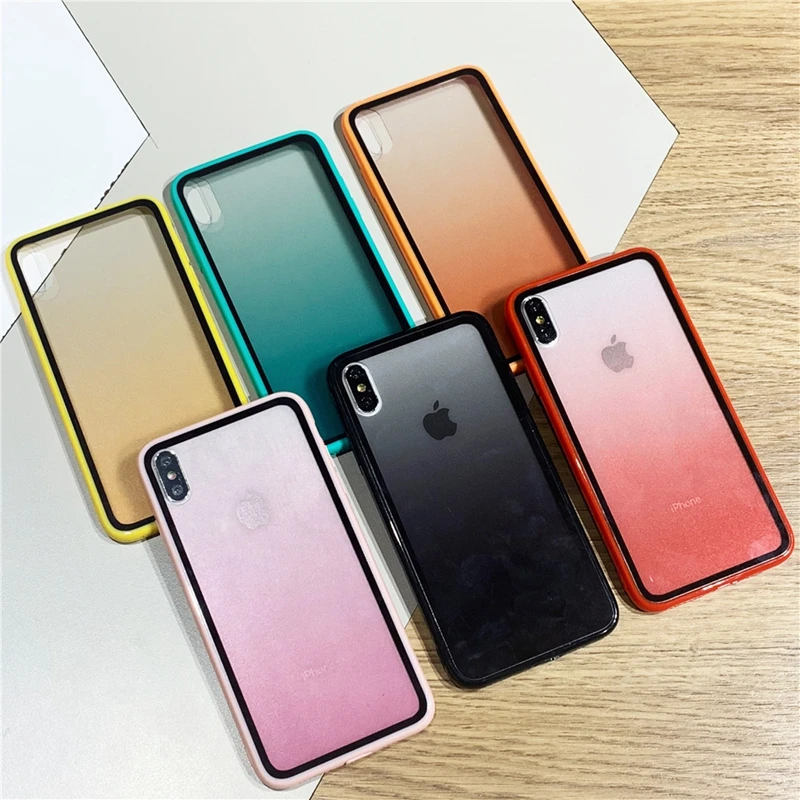 Цветной силиконовый прозрачный чехол для iPhone 11 Pro Max X XS XR телефона мягкий из ТПУ 7 8