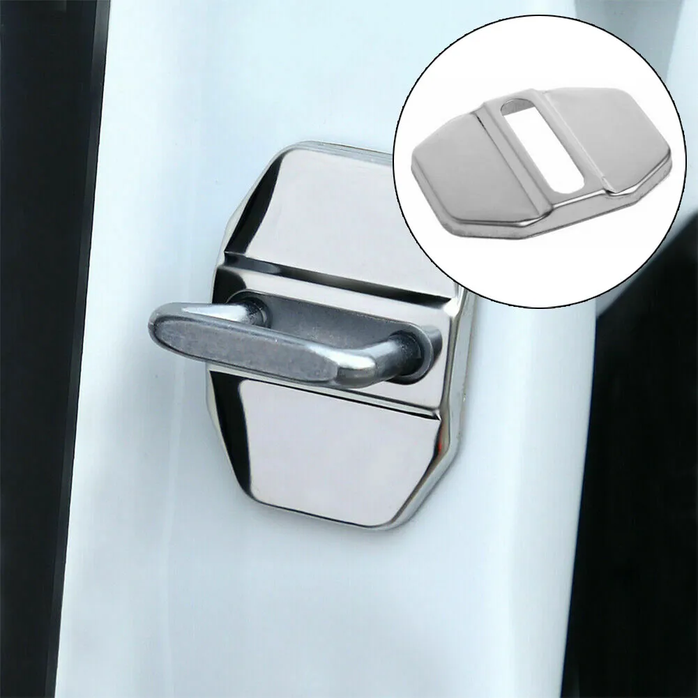

1pc Silver Door Lock Protector Cover Door Lock Protective Buckle Applicable To All Toyota- Models NO LOGO Locks Hardware Parts