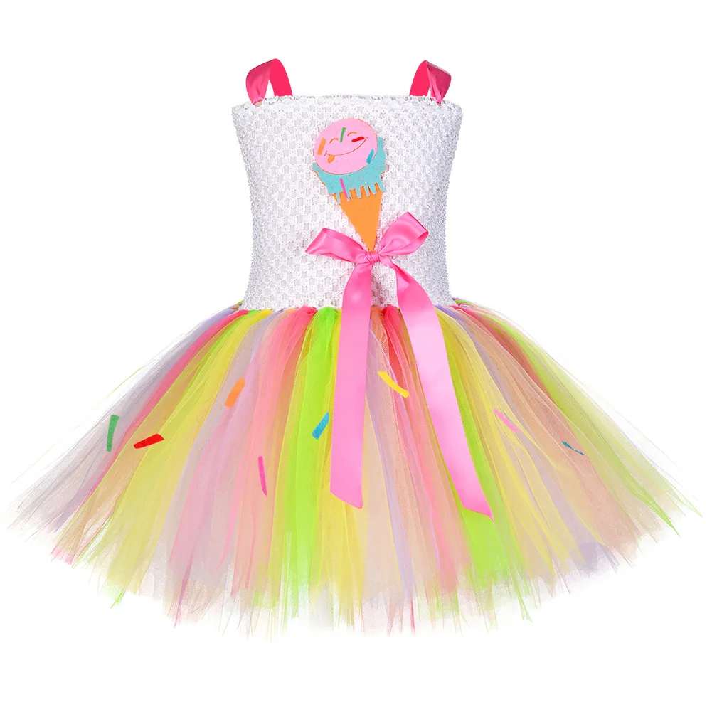 

Halloween Ice Cream Birthday Costume With Hat Kids Sweet Candy Pageant Back To School Tutu Dress Girls Autumn Winter Clothes Set
