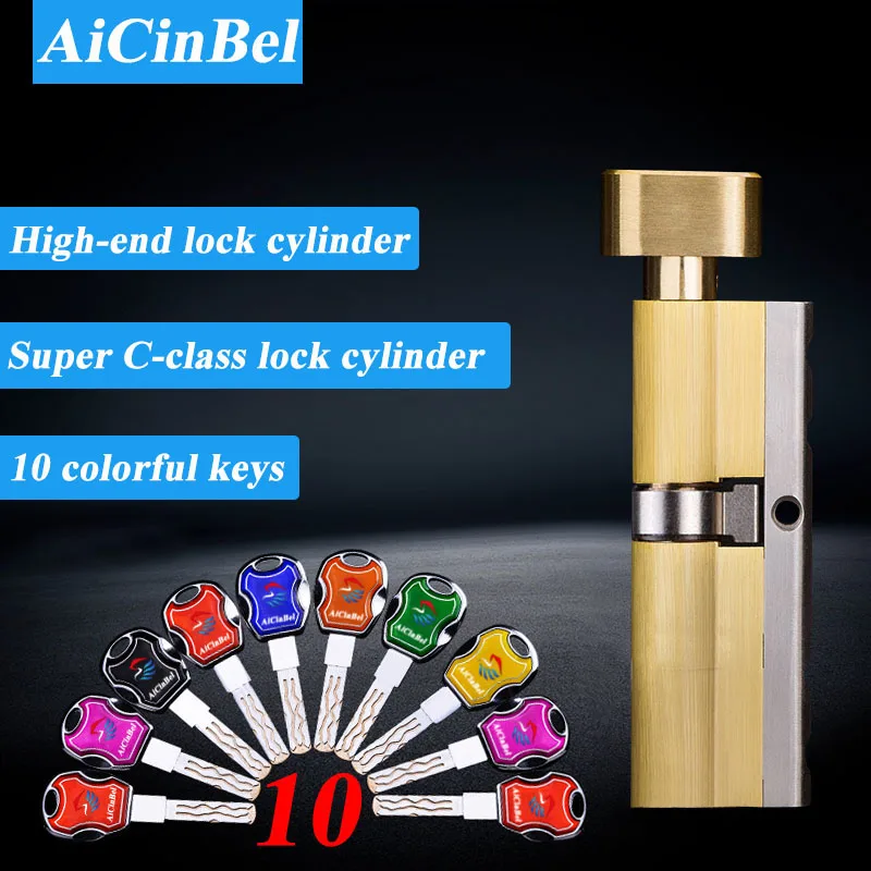 Одиночные открытые ручки дверной замок цилиндр для спальни 10 ключей 60 65 70 75 80 85 90 95