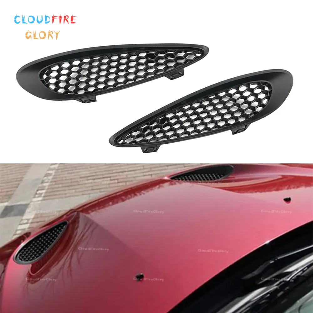 

CloudFireGlory 68090699AB 68090698AB 2Pcs Left & Right Side Hood Bezel Insert Trim Fit For 2012-2019 Jeep Grand Cherokee 6.4L