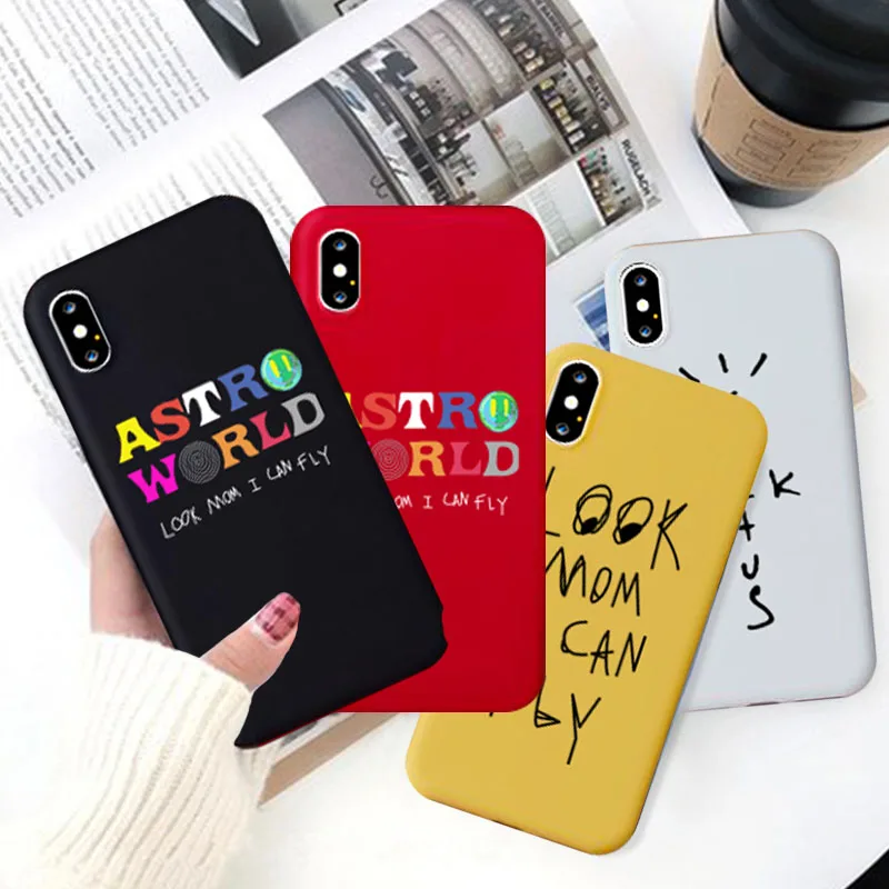 Чехол для телефона GYKZ Funny Letter Astroworld iphone 7 11 Pro XS MAX XR X 6s 8 Plus Look Mom I Can Fly Candy Color мягкий