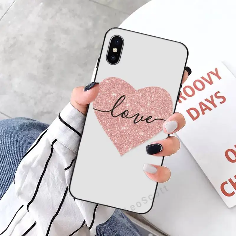 

Gold Rose Glitter Love Phone Cases for iPhone 11 12 mini pro XS MAX 8 7 6 6S Plus X 5S SE 2020 XR