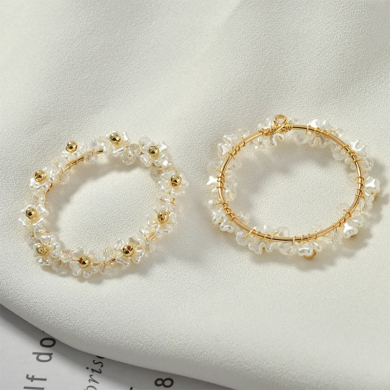 2020 весенний стиль 20 шт./лот цветы из смолы/бусины в форме обмотки медный плавающий