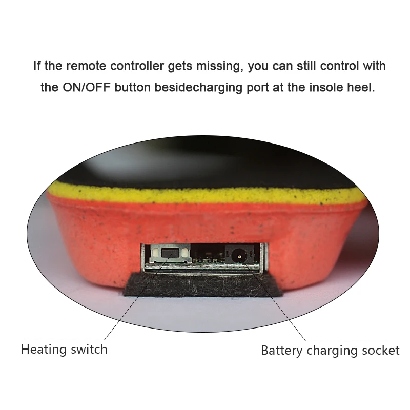 New 2000Mah Unisex Electric Heated Insoles Remote Control Foot Warmer Insoles Rechargeable Heating Shoe Inserts Pad Mat