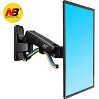 nb north bayou f120 full motion monitor wall mount tv wall bracket with adjustable gas spring arm for 17 27 led lcd monitor
