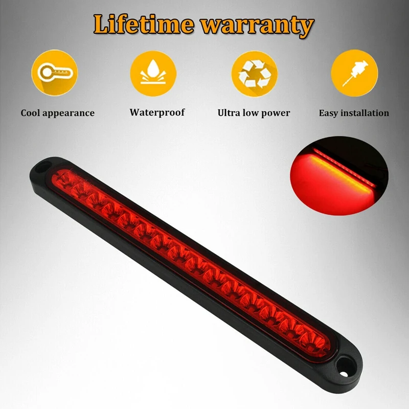 10 дюймов герметичные грузовик и RV прицеп светильник бар 15 светодиодный стоп s