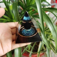 60mm handmade orgonite pyramid mandala obsidian crystal sphere with energy copper circle accumulator orgone