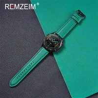 lychee grain leather watch band strap for samsung galaxy watch 42 46mm gear s3 sport watchband quick release 20mm 22mm green