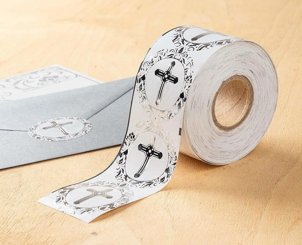500 количество золотой и серебряной фольги наклейки в форме Креста на религиозную