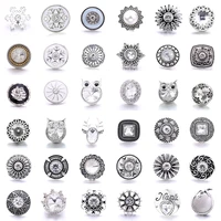 5pcslot wholesale 18mm snap button jewelry for snap bracelet mixed white rhinestone metal charms diy buttons snap jewelry