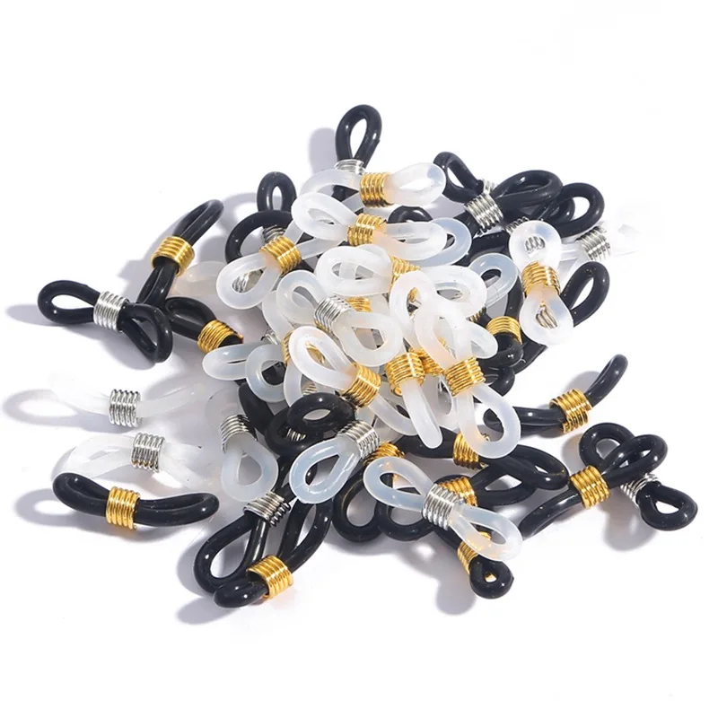 

20pcs Eyeglass Chain Ends Adjustable Silicone Ends Connectors Anti-slip Ends Retainer Connector Holder Eyeglass Strap Holder