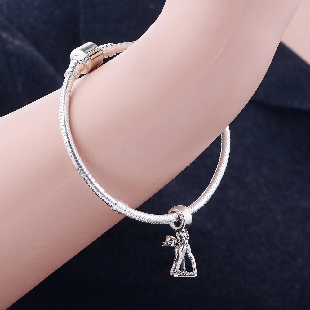 Сфотографированный олень Sika бисера Подходит оригинальный Амулеты Браслет 925