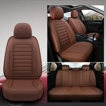 Кожа авто чехлы на сиденья для peugeot 206 3008 2008 307 507 508 кіа cerato Chevrolet Orlando mitsubishi lancer автокресла - Название цвета: Coffee standard