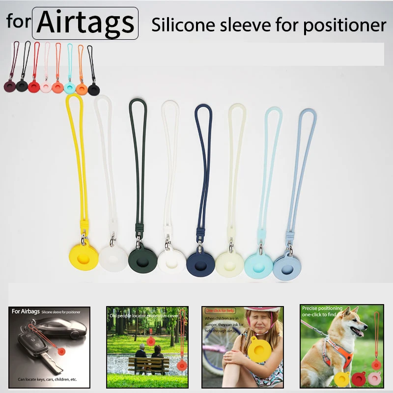 

Keychain Anti-lost Device For Apple Airtags Locator Tracker Liquid Silicone Protective Case Cover Protective cover For Airtags