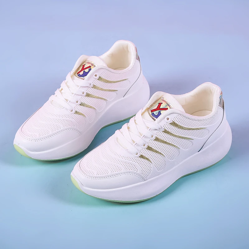 

Spring Fashion Sneakers Women Breathable Casual Shoes Sport Women Trainers Lycra Outdoor Ladies Shoes Flat Heel Low Top Sneaker
