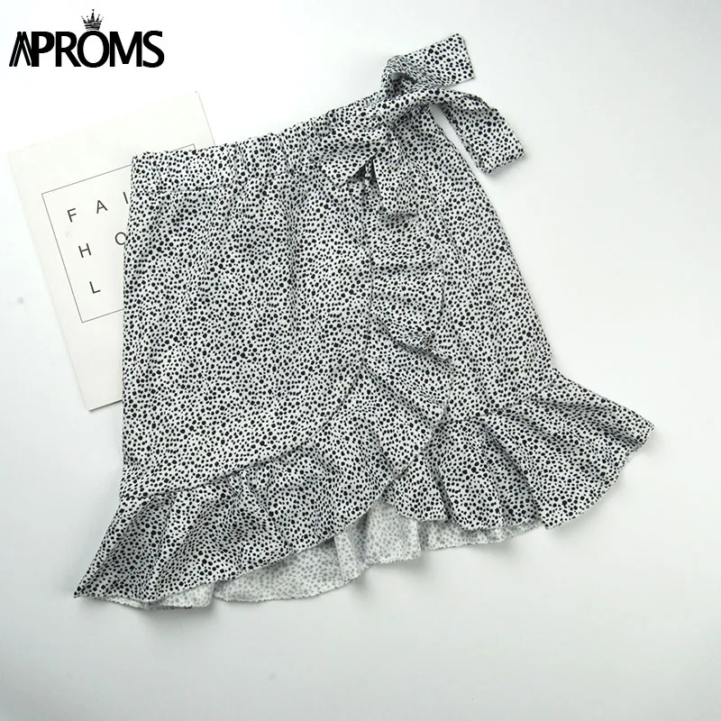 Женские короткие мини юбки в горошек Aproms летняя облегающая юбка с высокой талией