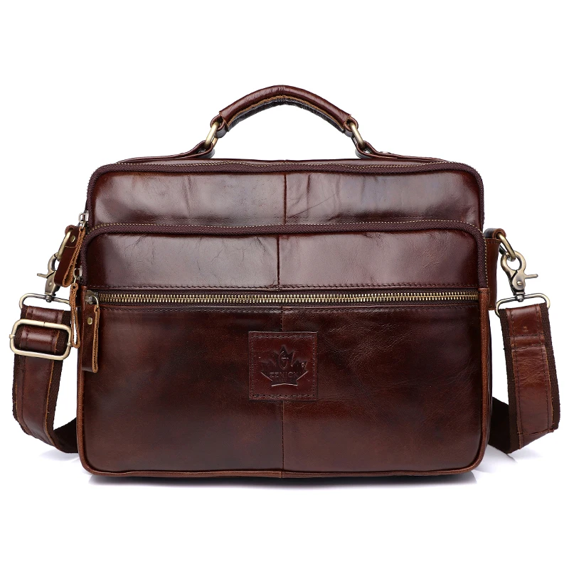 mens shoulder bag genuine leather bag office bags for men briefcase luxury handbag fashion messenger bags for men satchels free global shipping