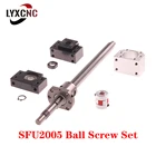 Набор шариковых винтов SFU2005, Концевая обработка C7 с концевой опорой BK15BF15, держателем гаек DSG20H, соединителем D25L30 для ЧПУ