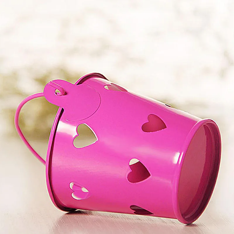 Свадебная металлическая мини Оловянная Корзина Коробка для конфет горшки паила