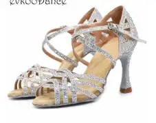 10cm heel Evkoodance/Женская обувь на каблуке 10 см, размеры США 4-12, женская обувь из серебристого Evkoo-540, Zapatos De Baile - Цвет: 10cm heel