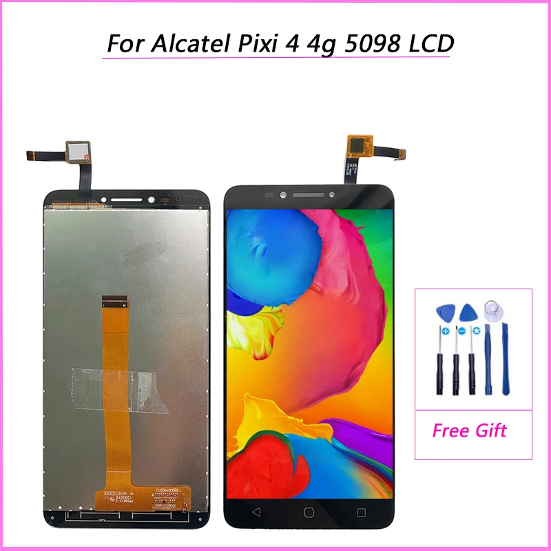 Протестирован для Alcatel Pixi 4 6 0 4g 5098 5098O OT5098 ЖК дисплей с кодирующий преобразователь