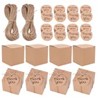 2550 шт. коробка для конфет, квадратная Подарочная коробка из крафтовой бумаги для конфет, бумажные коробки для подарков на свадьбу, день рождения, Рождество, упаковка, спасибо