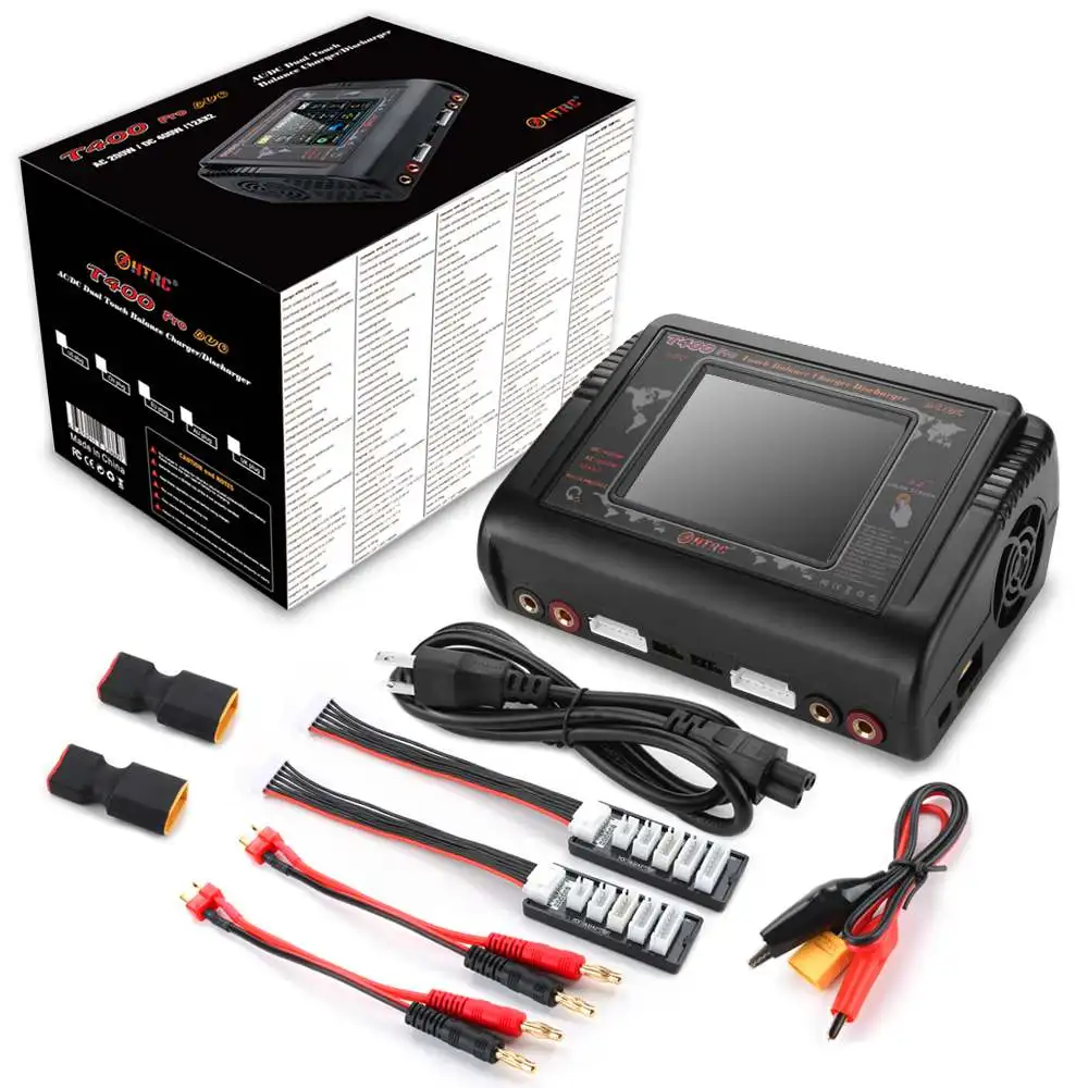 

HTRC T400 Pro AC 200W DC 400W 12A*2 Dual Channel Lipo Battery Charger Discharger for LiPo LiHV LiFe Lilon NiCd NiMh Pb Battery
