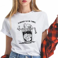 fruit juice women t shirt forever good times letter printed clothing top trend cartoon modern tumblr mujer comfy o neck tshirt